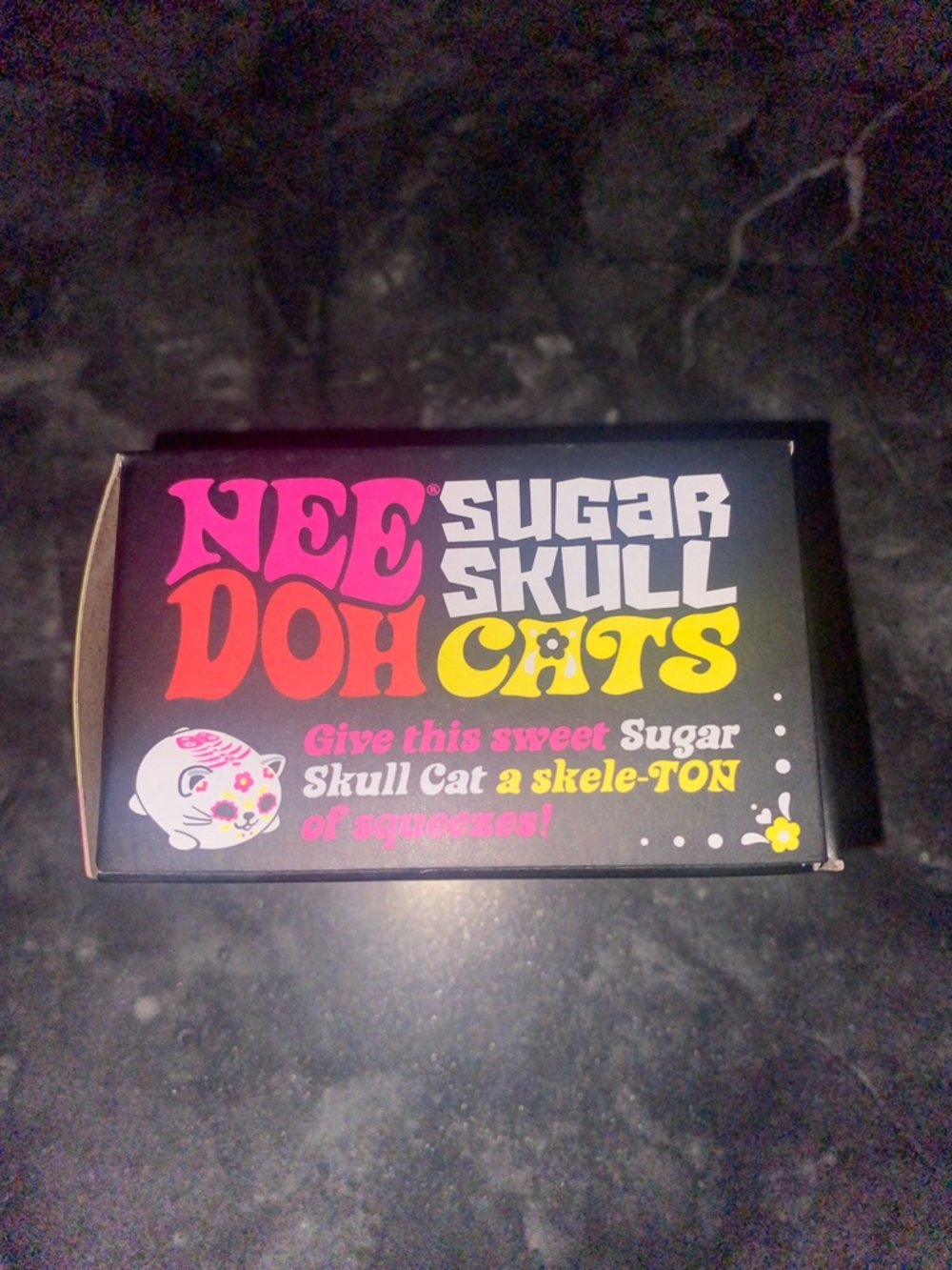 NeeDoh Glow In The Dark Sugar Skull Cats, Pink - Picture 8 of 8